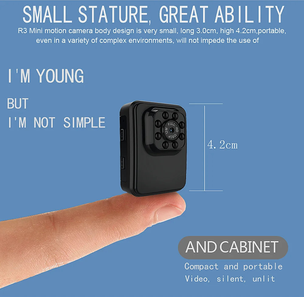 R3 WiFi мини камера HD 1080P микро камера Инфракрасный Мини Спорт DV Cam циклическая запись для пеших прогулок верховой езды