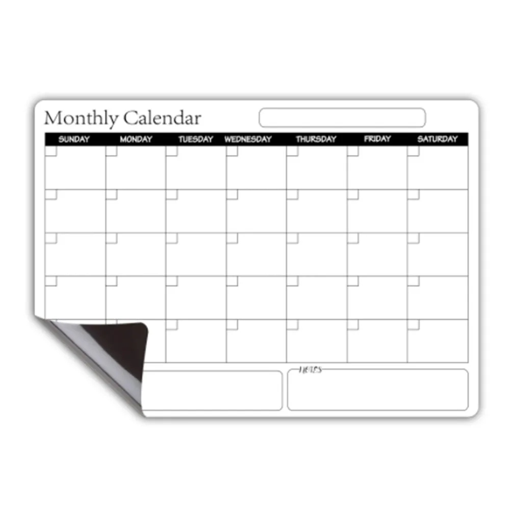 Magnetic Monthly Weekly Planner Calendar Table Dry Erase Calendar Whiteboard Schedules Fridge Message Board High Quality Durable a3 a4 size magnetic whiteboard fridge stickers reusable dry erase message board schedules memorandum announcement bulletin