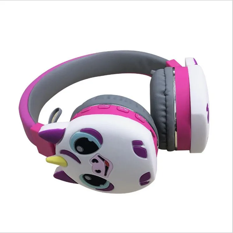 Foldable Wireless Bluetooth Headset Cartoon Pig Headset Noise Cancelling Mobile Phone Headphones Support TF Card FM Function