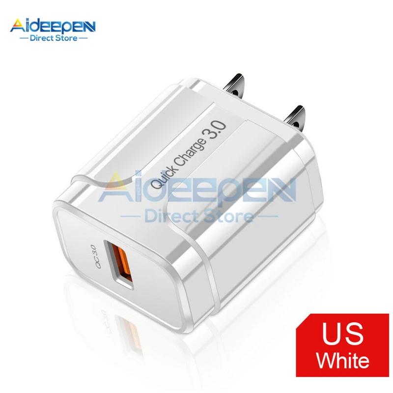 5 в 3 А 18 Вт QC3.0 USB быстрая зарядка настенный мобильный телефон быстрое зарядное устройство адаптер EU/US Разъем для iPhone samsung Xiaomi huawei - Цвет: White US