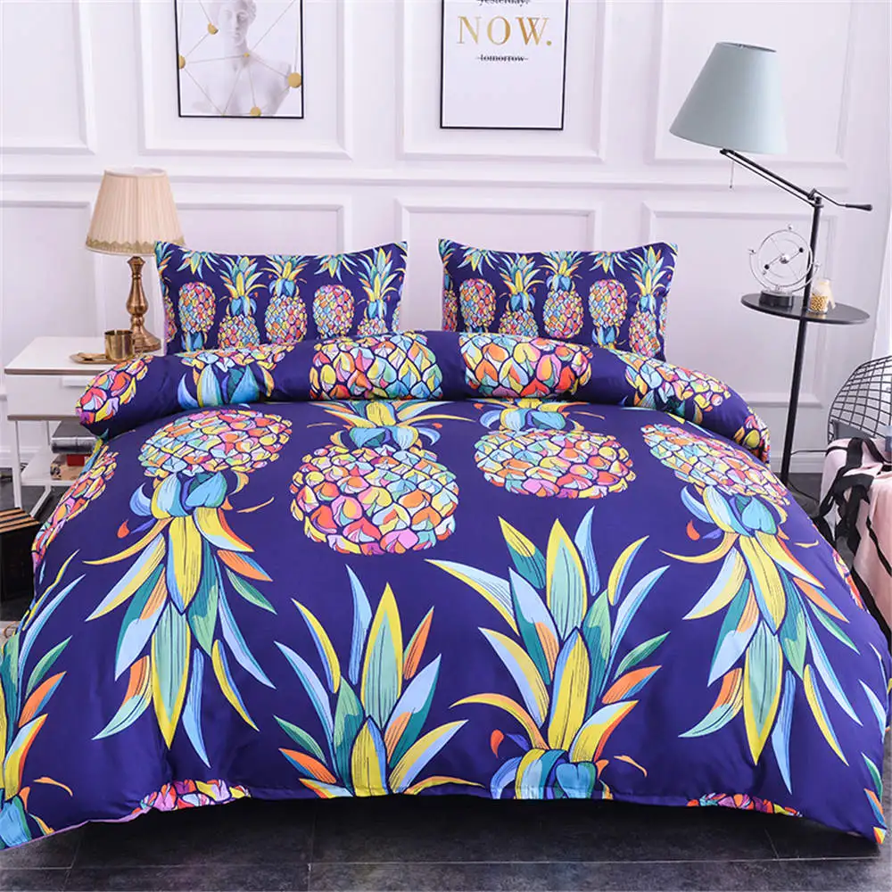 Домашний Комплект постельного белья с рисунком ананаса, набор постельного белья для дома, набор постельного белья, пододеяльник - Цвет: CD072-4