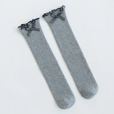 Длинные носки для новорожденных девочек хлопковые носки до колена с бантом для младенцев теплые носки для малышей модные носки принцессы - Цвет: 6