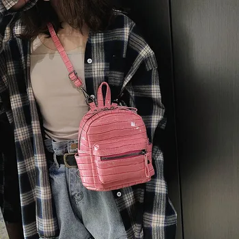 

Mini Backpack Women Girls Fashion Stone Print Crossbody Shoulder Bags Casual Wild Female Leather Outdoor Mini Bag Mochila Mujer