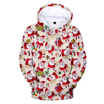 

2020 3D Peinted Christmas Hoodies Happy Merry Christmas 3D Hoodie Sweatshirt Harajuku Father Christmas Autumn Pullovers Outwear
