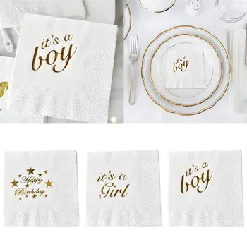 

50PCS Paper Napkin Shiny Disposable Party Soft Napkin Tissue Paper Beverage Napkin for Birthday Wedding Party Supply Decoration