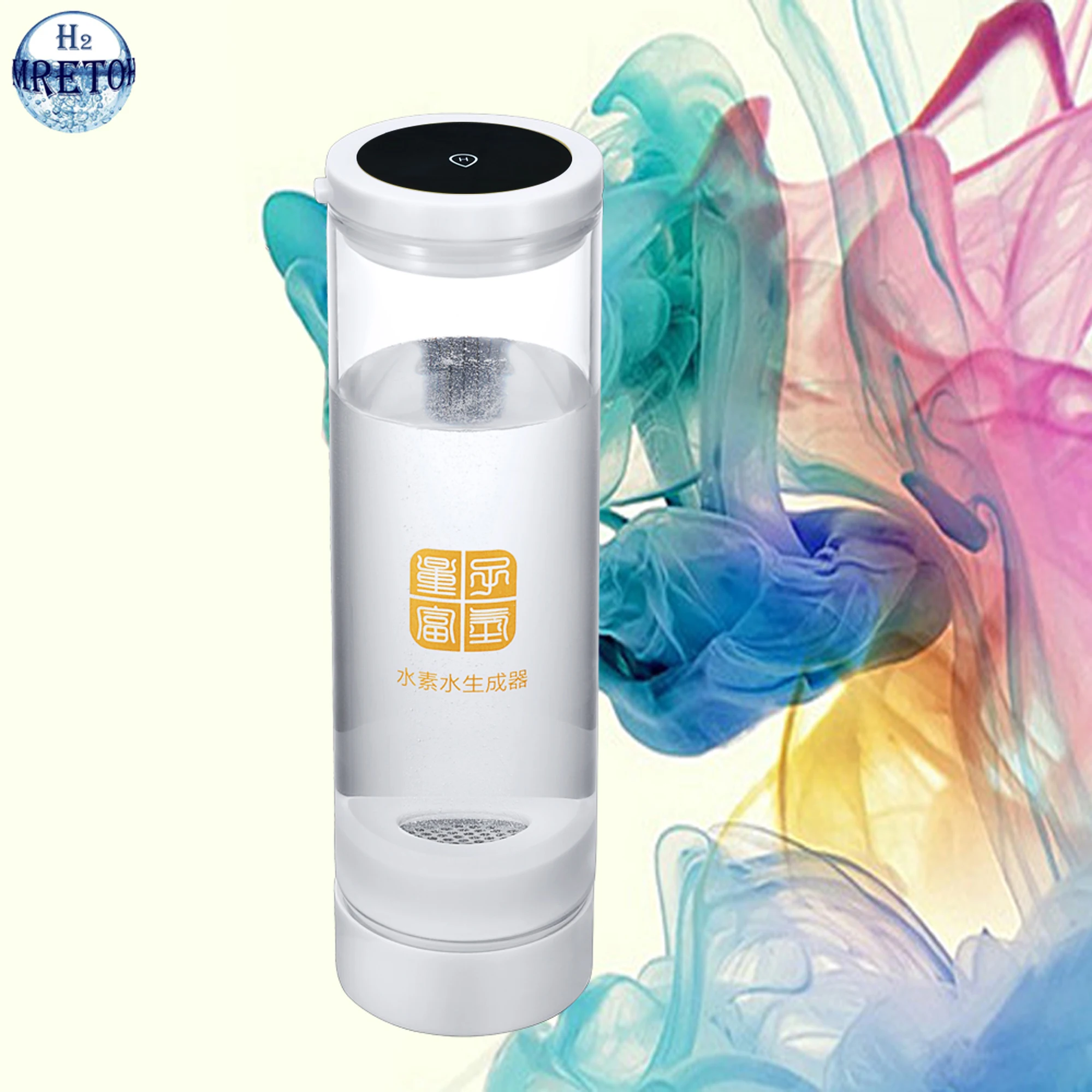 

Rechargeable Hydrogen Rich Water Generator Japanese Titanium SPE/PEM Membrane Electrolysis Alkaline Pure H2 Ionizer Glass Bottle