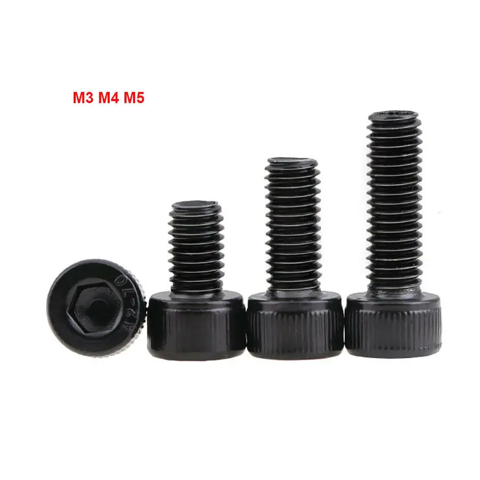 

M3 M4 M5 Hexagon Hex Socket Cap Head Screws DIN912 Black 304 Stainless Steel Allen Bolts Length 5mm-40mm