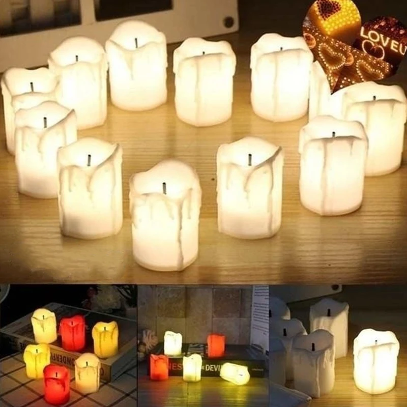 

Candles Light LED Wedding Romantic LED Tealight Candles Lamp Flameless Colorful Battery Flickering Home Electronic
