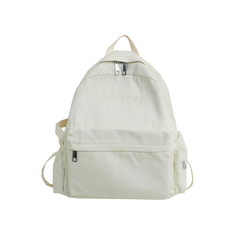 White Beige Small Fashion Backpack For Woman 