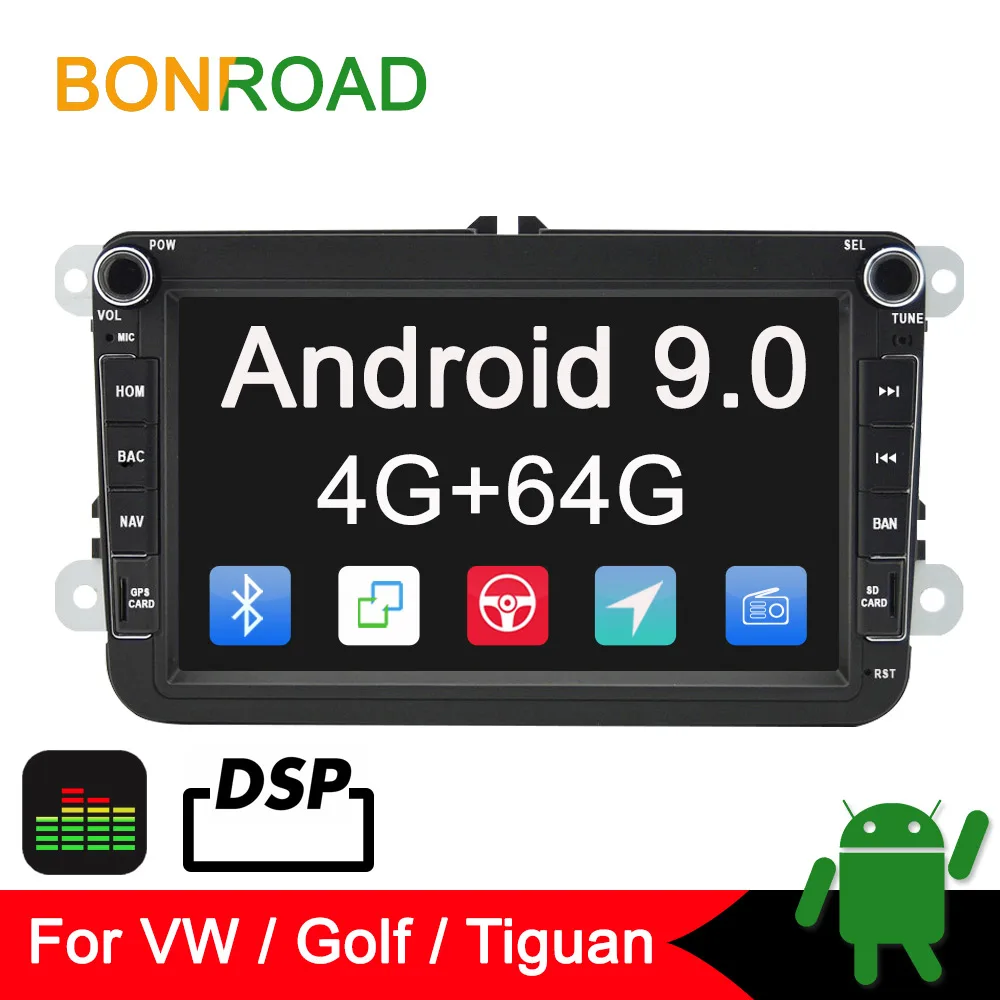 Bonroad 2din Android автомобильный мультимедийный плеер ForVW для Passat Seat Skoda rapid Bora gps навигация радио плеер(без dvd