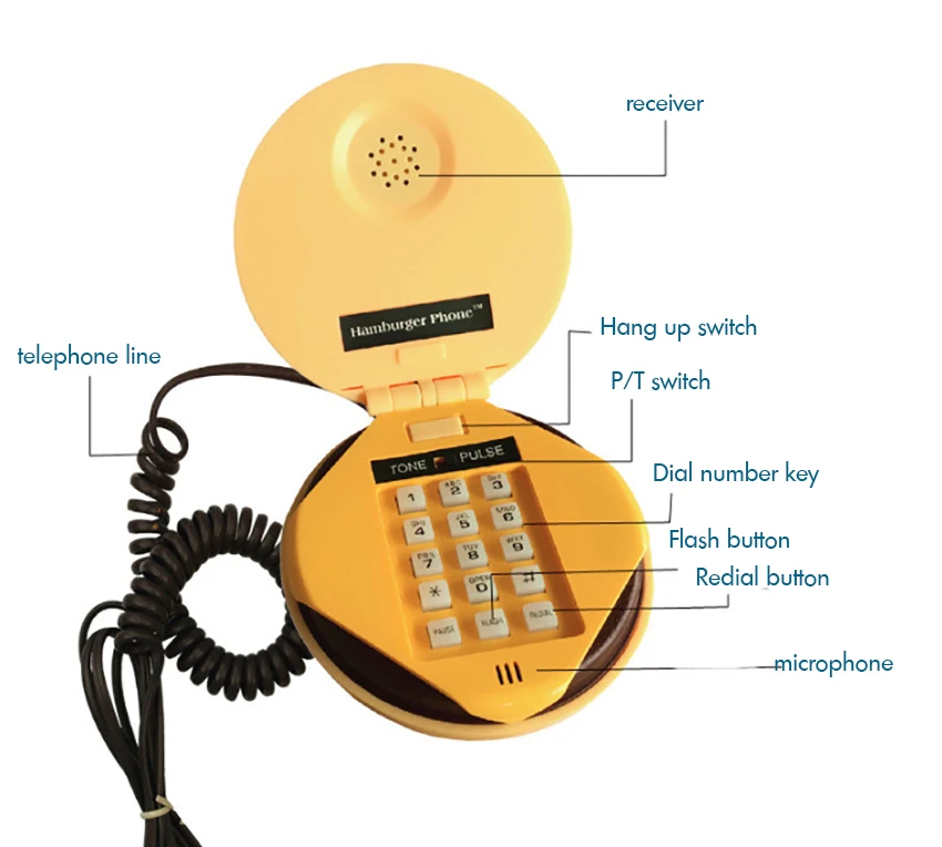 Чизбургер бургер телефон милые телефоны стационарный проводной телефон Настольный телефон для дома Декорации для офиса отеля