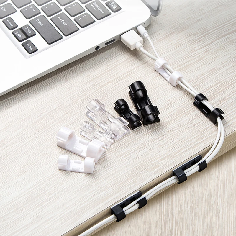 Cable Organizer Winder Clips Cable Management Desktop & Workstation Wire Manager Cord Holder USB Charging Data Line Organizer