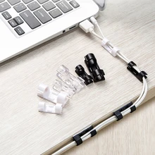 Cable Organizer Winder Clips Cable Management Desktop & Workstation Wire Manager Cord Holder USB Charging Data Line Organizer