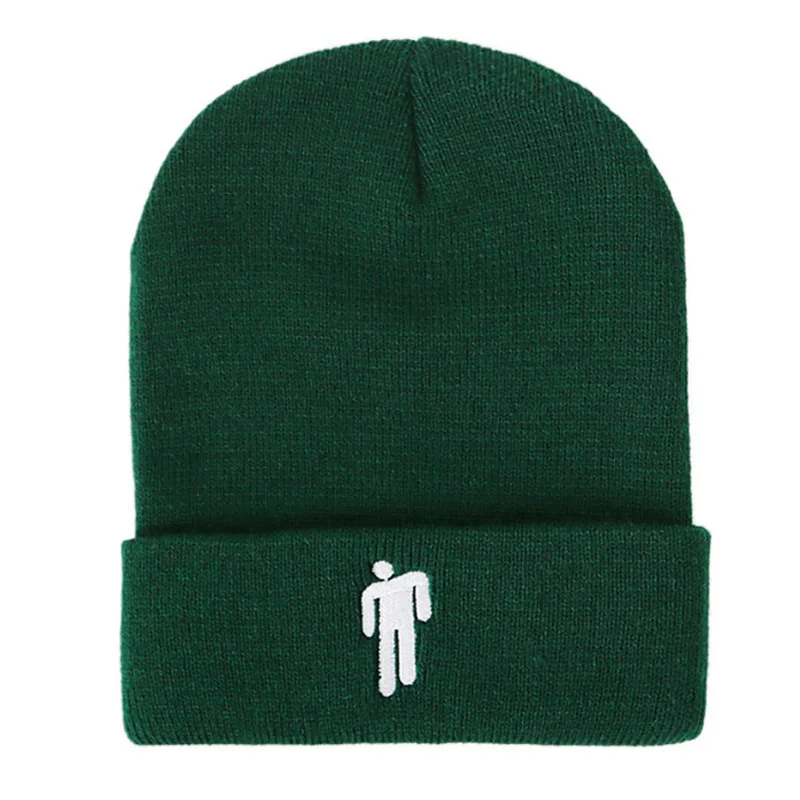 Dark green Мужская кепка в стиле унисекс с вышивкой Skullies, зимняя, 19 цветов, теплая, эластичная, повседневная, мягкая, регулируемая, 1 шт., Удобная вязаная шапка - Цвет: Dark green