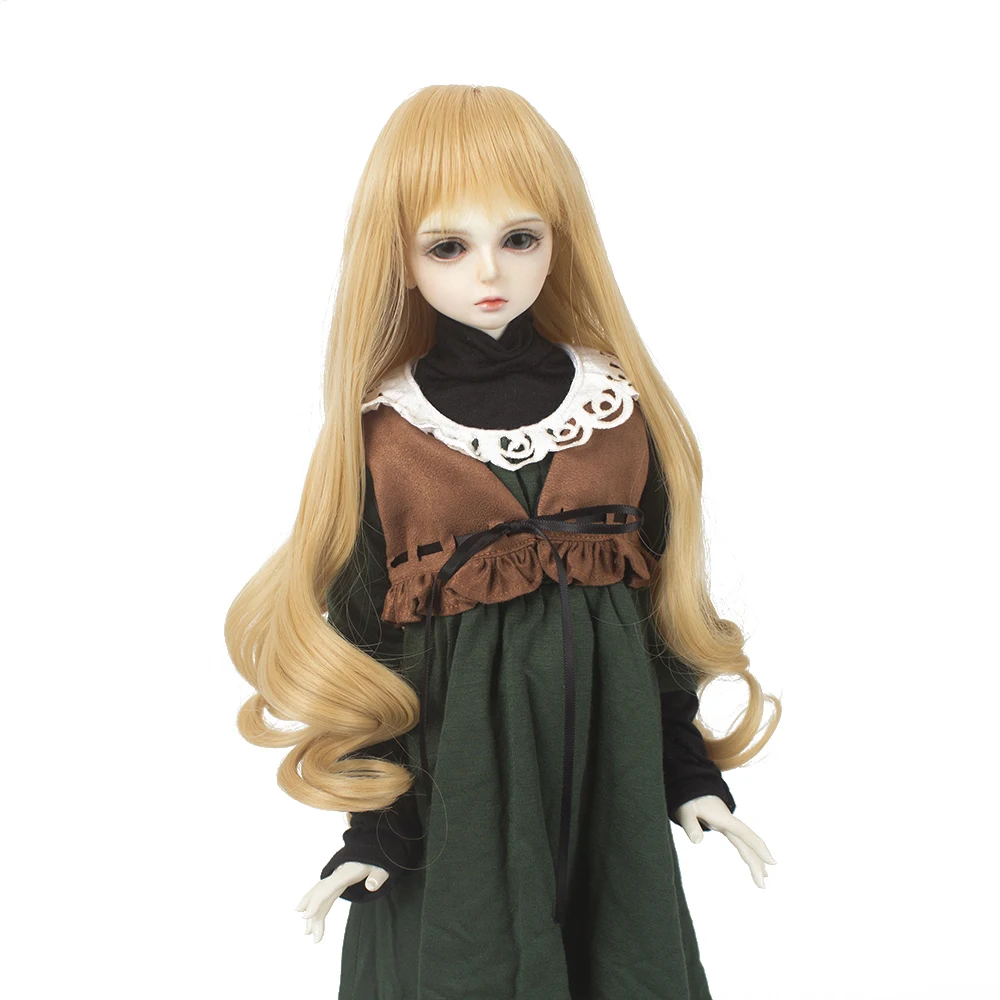 Aidolla BJD/SD кукольные парики длинные вьющиеся новые белые желтые Ombre born baby цветные волосы для 1/3 1/4 аксессуары для кукол - Цвет: T0935