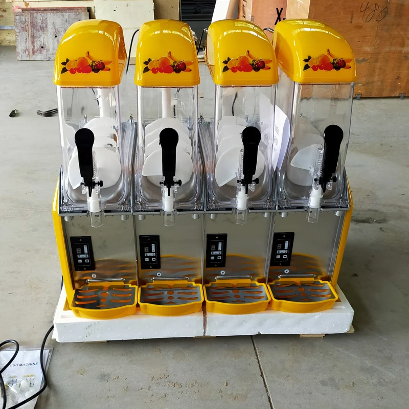Four tank Slush machine 12L * 4 Ice Slusher Snow melting machine Smoothies Granita Machine Commercial Smoothie maker