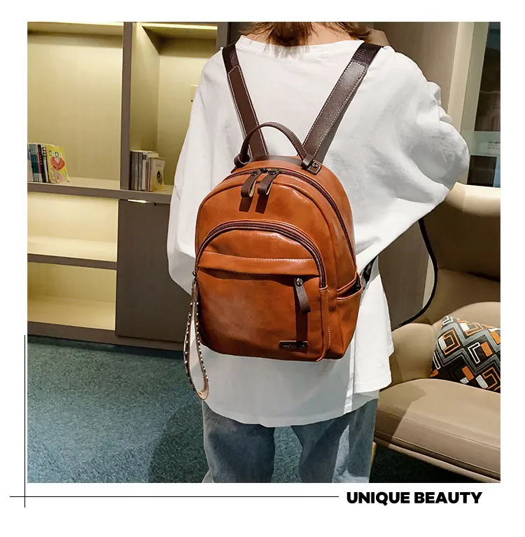Женский модный кожаный рюкзак в консервативном стиле, винтажный школьный рюкзак, сумка для тенажеров, дизайнерская женская сумка на плечо, Sac A Dos