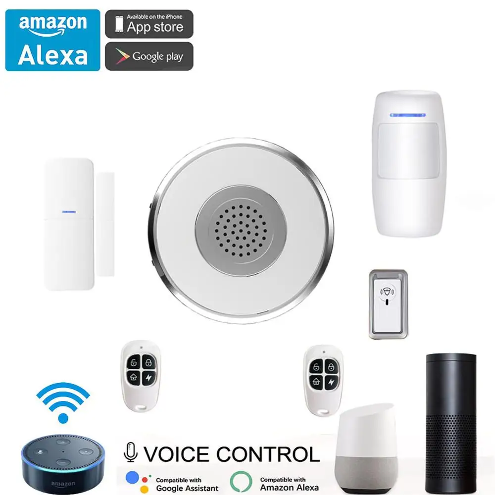 

White Smart Home Alarm 5 Pieces Set Door Magnet/Infrared Sensor/Remote Control/Doorbell/Multi-Function For Gateway!