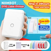 Niimbot D110 Wireless Bluetooth Thermal Label Printer Portable Pocket Label Maker for Android iPhone Home Office Sticker Printer