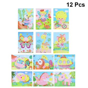 

1 Set 12pcs EVA Diamonds Mosaic Sticker Pictures Handmade DIY Picture Crafting Supplies Educational Plaything For Kids Children