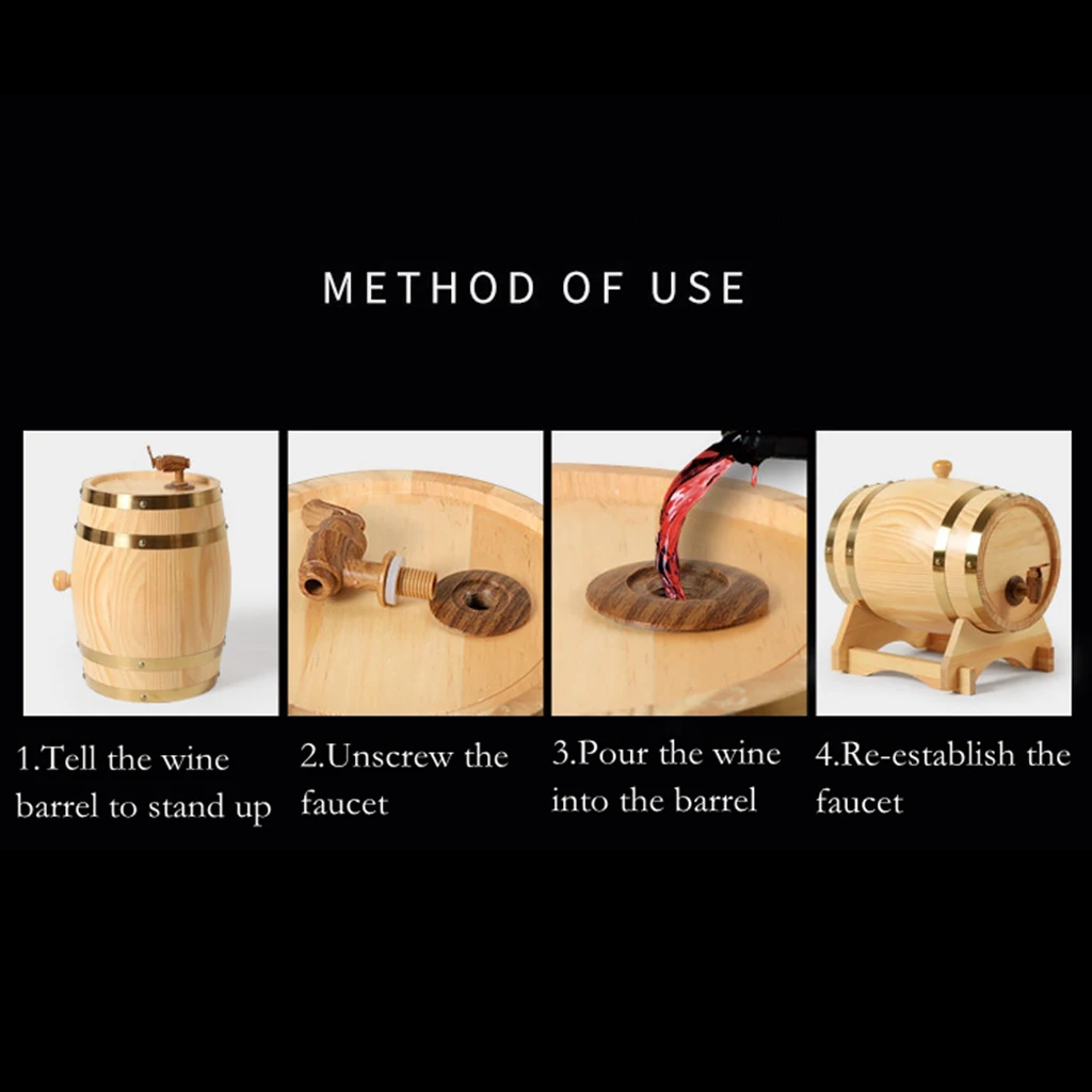 Oak Wine Barrel Brewing Port Storage Casks For Whiskey Home Hotel Decoration