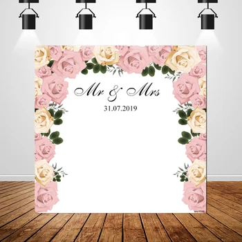 

Sxy1536 Flower Backdrops Background Poster Banner Custom Name Photography Photo Vinyl Wedding Party Decoration 150x220cm