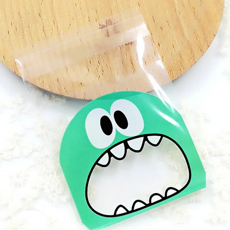 100PCS Gift Bag Cute Little Monster Bags Packing Candy Present For Sweets Ziplock Wedding Favors Packaging 4