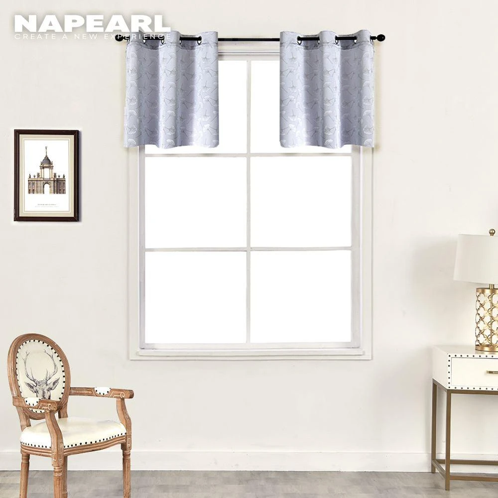 Napearl 1 Piece Grommet Top Type Short Curtain Home Decor Valance Leaves Jacquard Kitchen Cabinet Door Modern New Style Pastoral Curtains Aliexpress