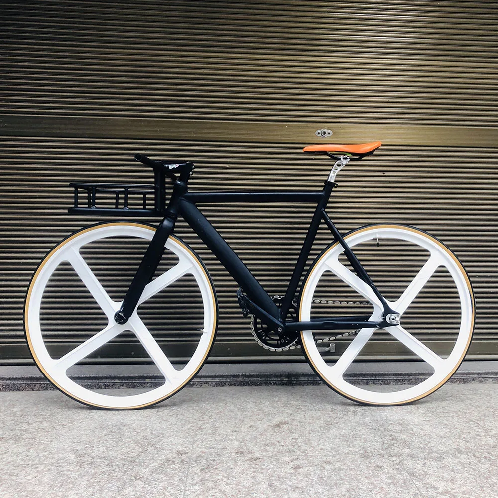 Fixie Bike frame 53cm 700C bicycle Muscular Aluminum alloy Bike Track Bike Bicycle 4 Spoke Magnesium Alloy wheel