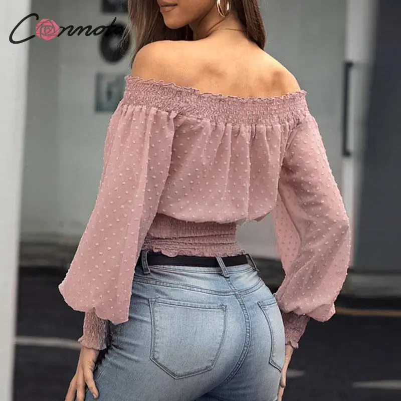 Conmoto Sexy Off Shoulder Ruffles Blouse Women Blouse Shirts Female Chiffon Pink Blouses Shirt Twist Club Plus Size Blusas Mujer Conmoto Sexy Off Shoulder Ruffles Blouse Women Blouse Shirts Female Chiffon Pink Blouses Shirt Twist Club Plus Size Blusas Mujer