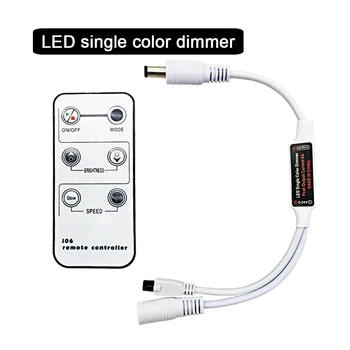 

Mini Dimmer Remote Control for Single Color Light-emitting Diode Strip DC12V 6A 72W IR 6Key Dimmer Remote Control