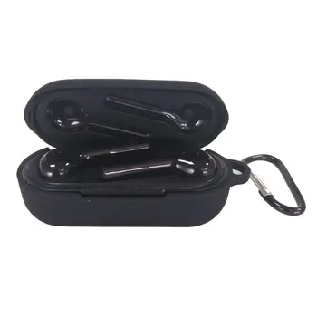 

Anti-slip Shockproof Silicone Protective Case Full Cover with Carabiner for Huawei FreeBuds Lite/Flypods Lite Earphone