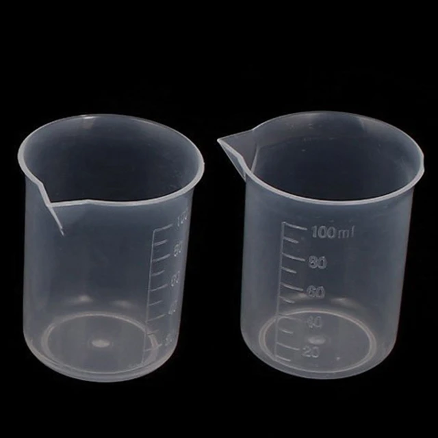 50/100ml Plastic Clear Graduated Measuring Cup Labs Beakers Liquid Measure  Mugs