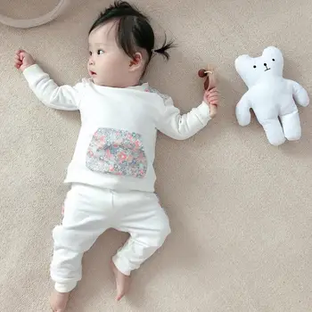 

2020 New Autumn Winter Kids Clothing Set flower White for Toddler Girls Kids Clothing set Causal Brand BP Cherry Children Wear