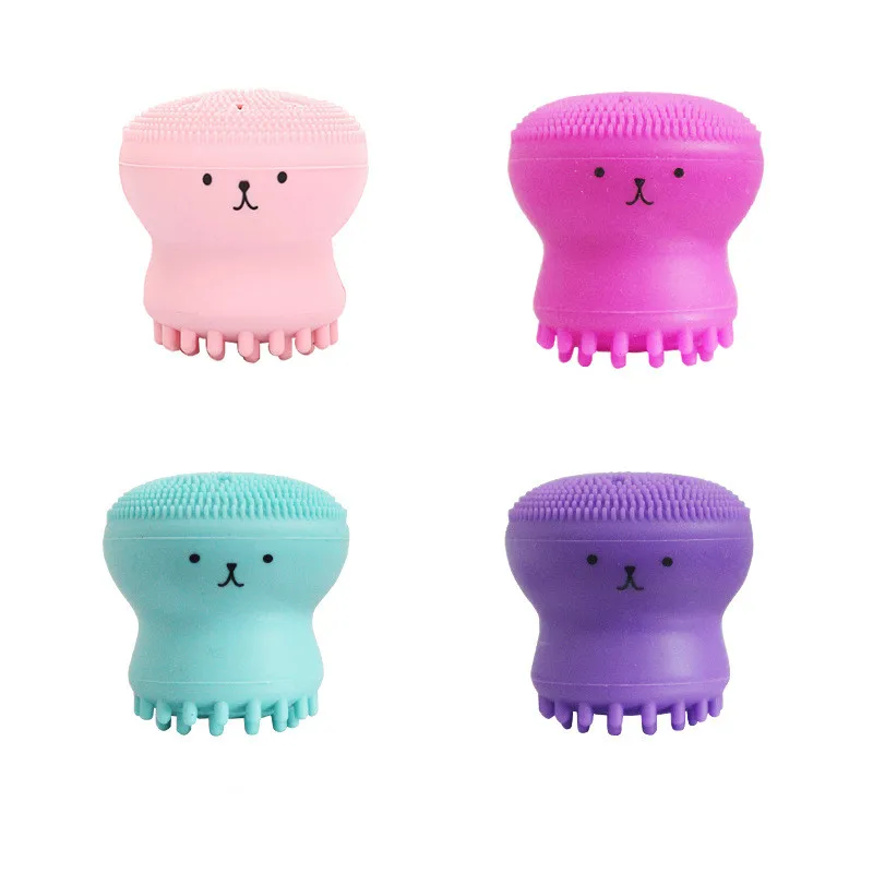 

Silicone Face Cleansing Brush Facial Cleanser Pore Cleaner Exfoliator Face Scrub Washing Brush Skin Care Small Octopus Shape