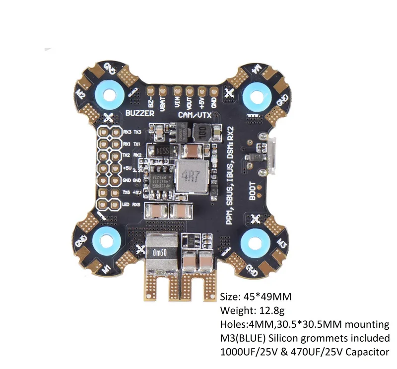 30 5 мм JHEMCU F722 PDB OSD 5V/2A BEC 2 6S система управления полетом/алюминиевая крышка 25В