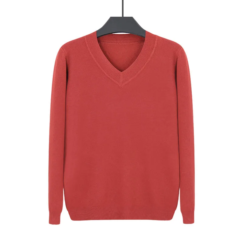 

2020 New Women Pullovers V-neck Long Sleeve Green Color Knitted Sweaters Autumn Winter Basic Tops Slim Female Christmas Sweater