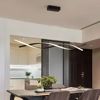 

NEO Gleam Matte Black or Grey Minimalist Modern Led Chandelier For Living Room Dining Kitchen Room Surface Mounted Chandelier