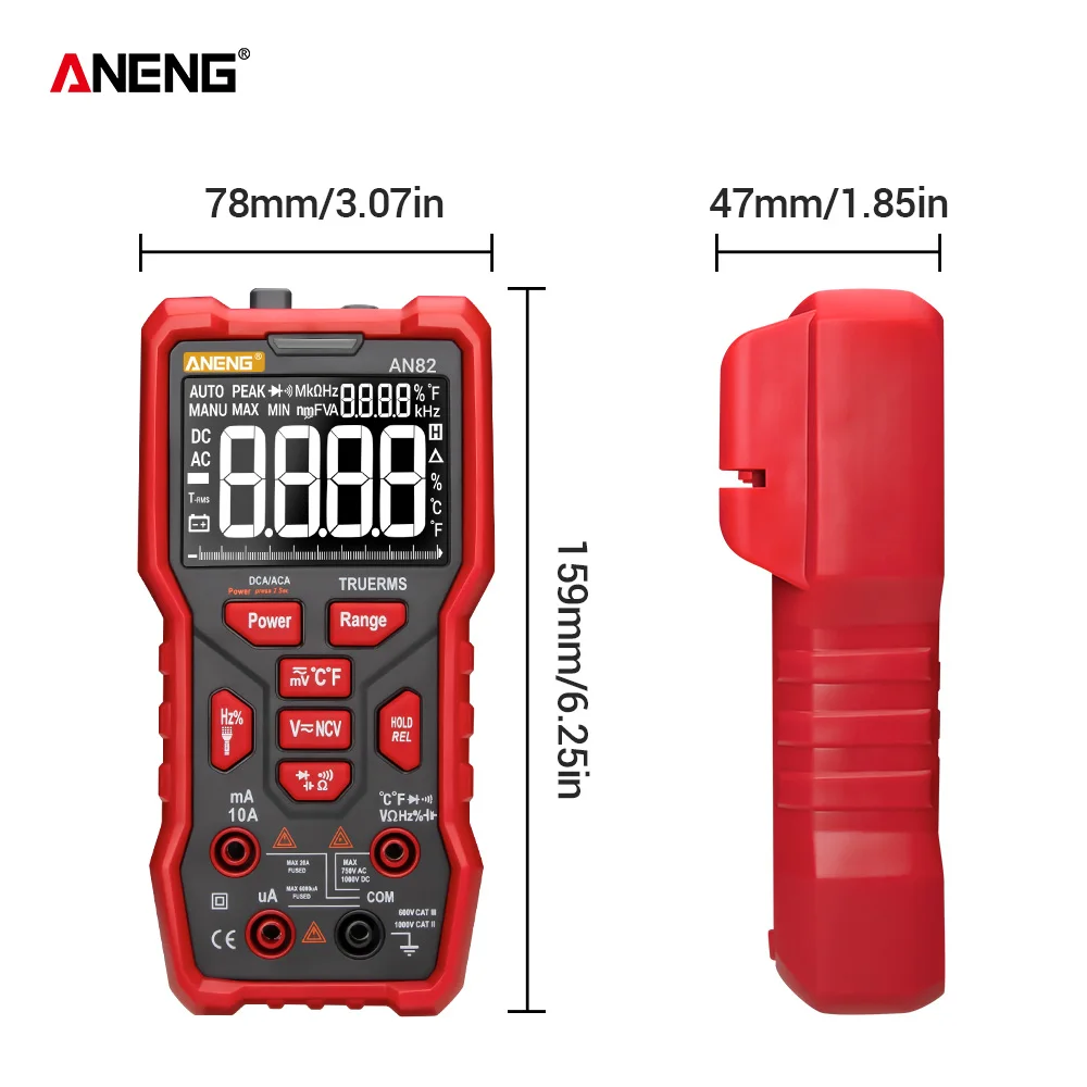 ANENG AN82 мультиметр цифровой 9999 транзистор тестер щупы для мультиметра multimeter esr