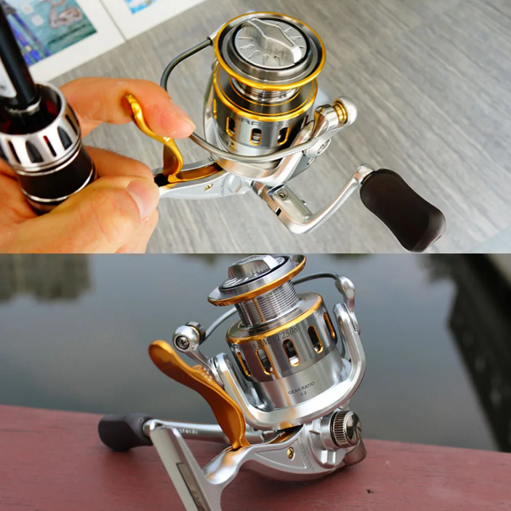 Spinning Fishing Reels Metal Body 5.2:1 Gear Ratio Smooth 10BB for Inshore  Boat Rock Freshwater Saltwater Fishing Handbrake Reel