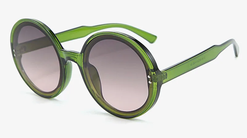 green frame Peekaboo Зеленые Круглые Солнцезащитные очки женские черные леопардовые уф400 ретро очки большие солнцезащитные очки для женщин Лето - Цвет линз: green frame
