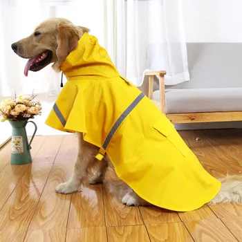 

3 Colors Waterproof Dog Raincoat Lightweight Rain Jacket Poncho with Reflective Strip Raincoat for Dogs Large Size Snow Defence
