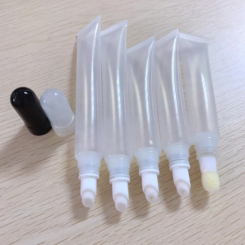 100pcs new plastic cosmetic tubes,10ml 15ml empty PE Squeeze tube for