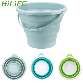 

HILIFE 10L Round Bathroom Kitchen Camping Bucket Portable Folding Bucket Save Space Car Wash Outdoor Fishing