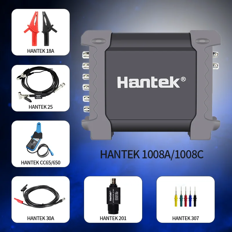 Hantek 1008A 1008B 1008C 8CH USB Авто скопметр генераторы сигналов 8 каналов автомобильный диагностический инструмент автомобильный осциллограф