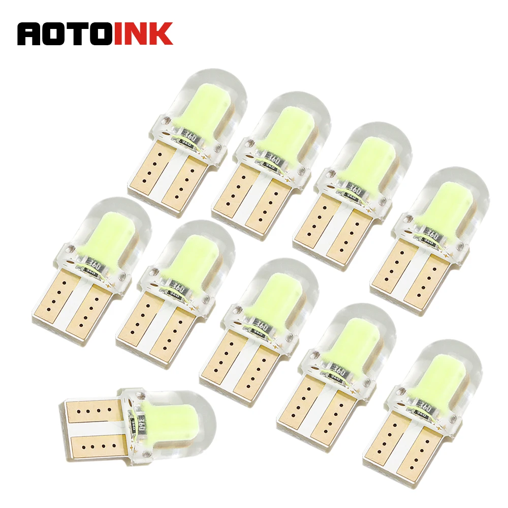AOTOINK 1 шт. T10 W5W силиконовый чехол COB светодиодный ная автомобильная парковочная