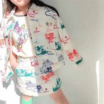 

2020 girl jeans sets hat T-shirt coat shorts pants skirt fruit print denim jacket fashion clothing sets