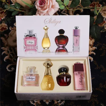 

4pcs/set original parfum for women ladies smell liquid female perfume bottle glass fashion flower fragrance WP06