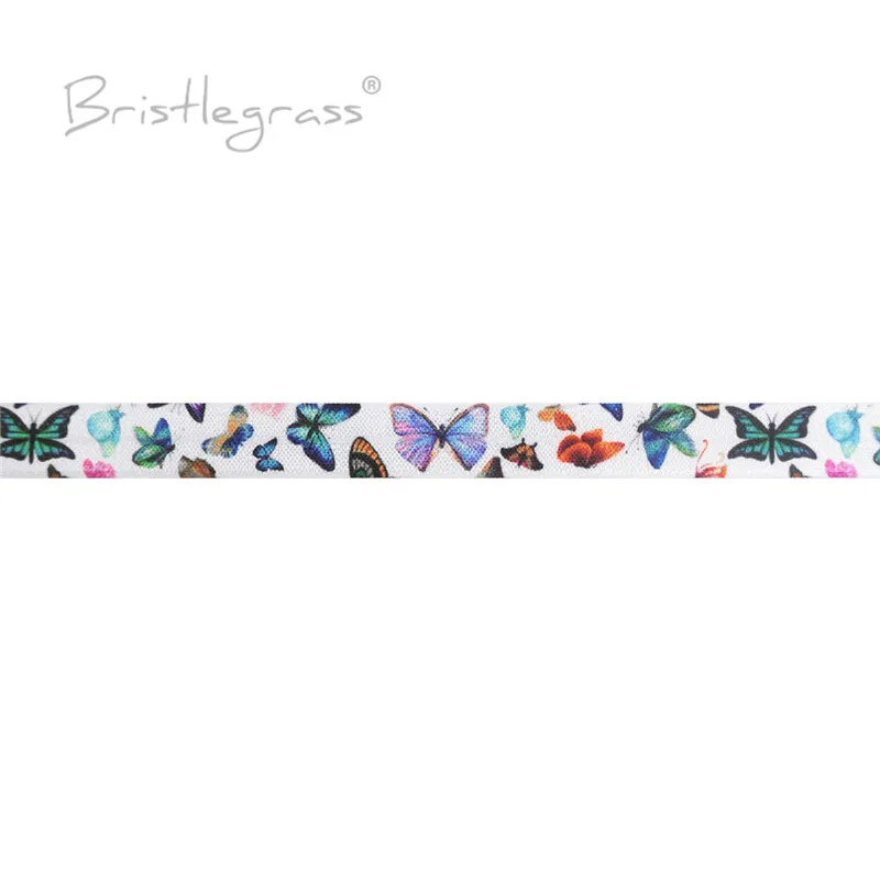 BRISTLEGRASS 2 5 10 50 100 Yards 5/8" 15 mm Druck FOE Falten über Gummibänder Spandex-Bänder Haargummi Stirnband Kleid Nähen – Detail 8