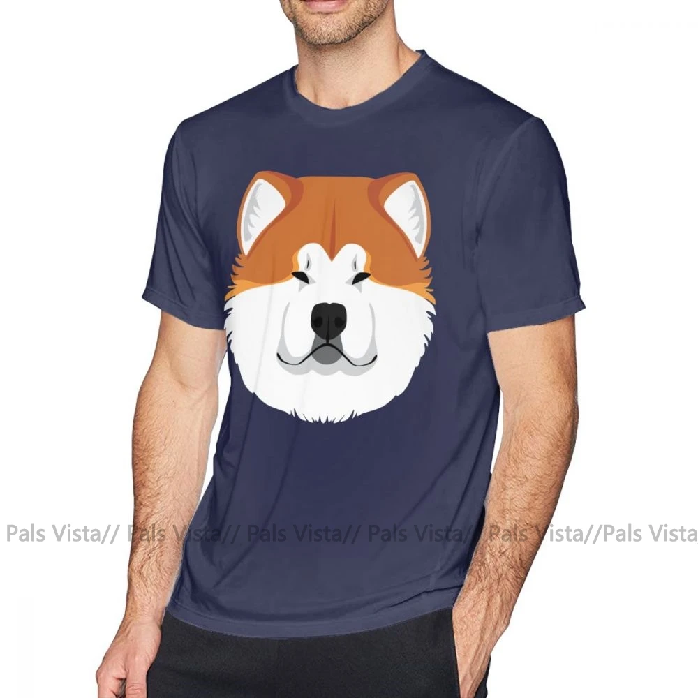 Акита ину футболка Японская Акита Fathead футболка 6xl Базовая футболка мужская с коротким рукавом с принтом забавная 100 хлопковая футболка - Цвет: Тёмно-синий